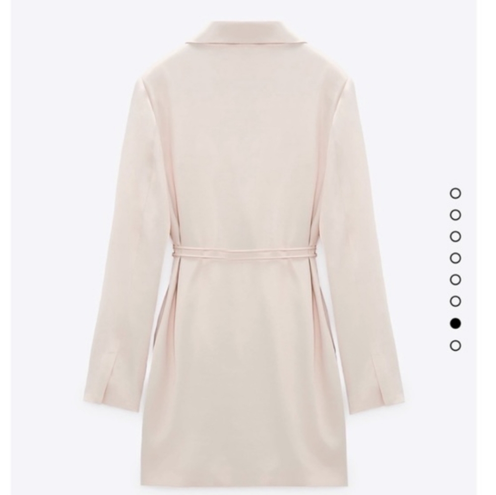 ZARA * CREAM SATIN EFFECT WRAP Blazer DRESS - Picture 14 of 15